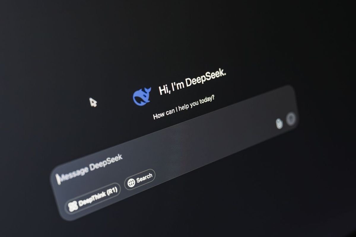 Close-up of an AI chat prompt on a dark screen